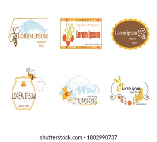 HONEY BEE ORGANIC HONEY LOGO AND CARDVISITE VECTORAL DRAWING SET