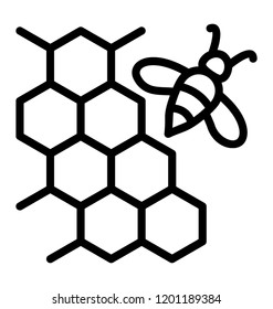 Honey bee over honeycombs 