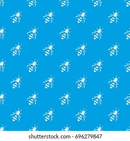 Honey bee pattern repeat seamless in blue color for any design. Vector geometric illustration