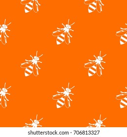 Honey bee pattern repeat seamless in orange color for any design. Vector geometric illustration