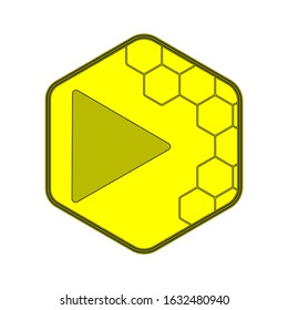 Honey Bee Play Media Button Design Vector Icon Illustrator.