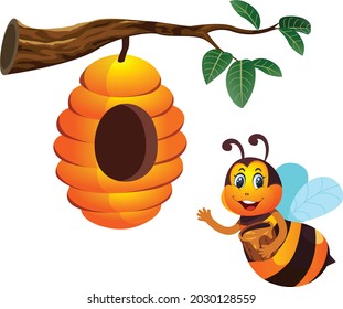 Honey Bee Protection Campaign cartoon vector art and illustration