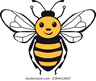 Honey bee Royalty cartoon Logo vector a character design Illustrations, cute bee vector color design, bee logo icon design template vector, cute bee vector color design illustration icon cartoon