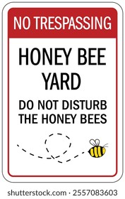 Honey bee safety sign and labels