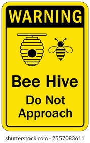 Honey bee safety sign and labels