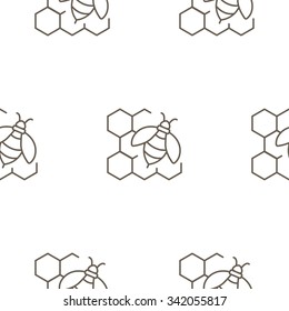 Honey bee seamless pattern