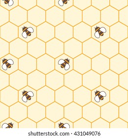 honey bee seamless pattern