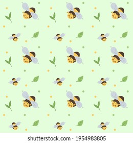 Honey bee seamless pattern. Cute design for kids digital paper, textile, wrapping paper, fabric