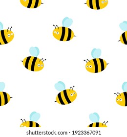 honey bee seamless pattern vector honeycomb scarf isolated cartoon repeat background tile wallpaper illustration