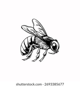 Vector de silueta de abeja de miel dibujado a mano
