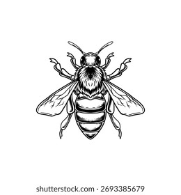 honey bee silhouette vector hand drawn