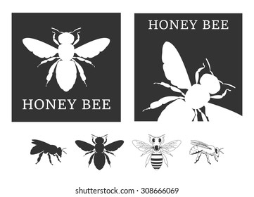 Honey bee silhouettes