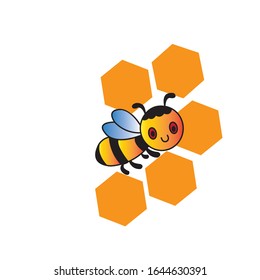 honey bee simple color vector design icon