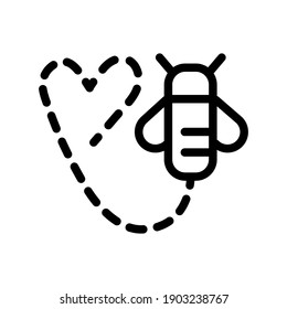 Honey bee simple color vector icon or logo.