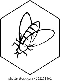 honey bee sketch - vector