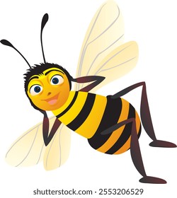 honey bee smiling on a bright background