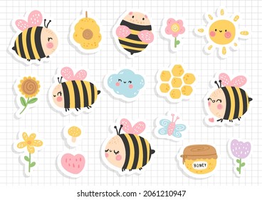 honey bee sticker, scrapbook, bee sticker sheet