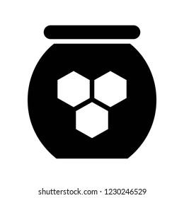 honey bee storage container processed food solid design icon.