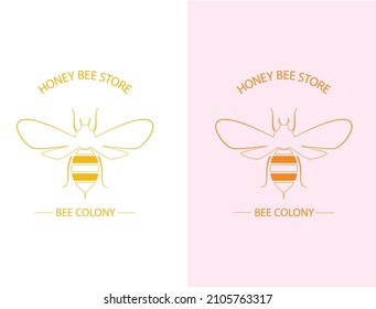 honey bee store logo vector illustration 