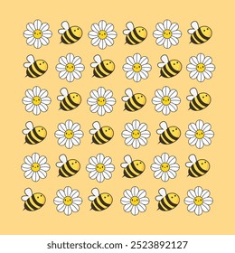 HONIGBIENEN- UND SONNENBLUMENMUSTER 
