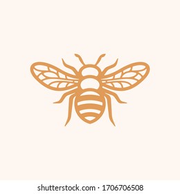 Honey Bee Symbol. Web Icon Logo Template Design Element.