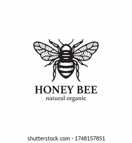 Honey Bee Symbol. Web Icon Logo Template Design Element.