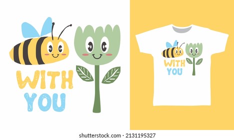Honey bee tee design concept