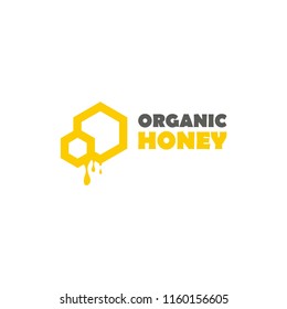 Honey and bee. Template for logo