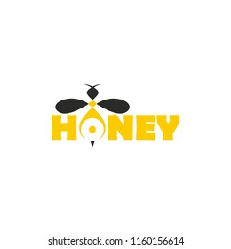 Honey and bee. Template for logo