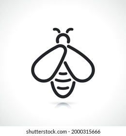 honey bee thin line icon
