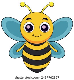 Honey Bee. This is a vector art illustration.