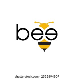 honey bee typography logo vector eps