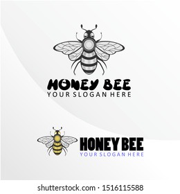 honey bee in unique shape image graphic icon logo design abstract concept vector stock. Can be used as a symbol related to animal or art
