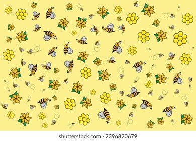 honey and bee vector background