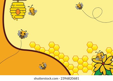 honey and bee vector background