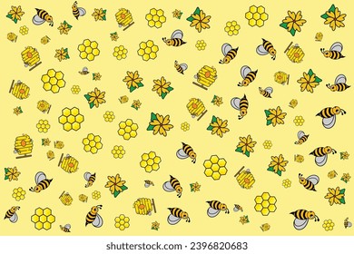 honey and bee vector background