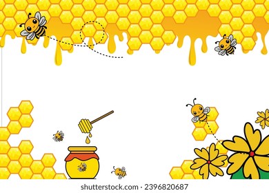 honey and bee vector background