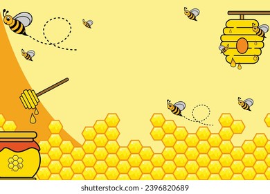 honey and bee vector background