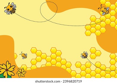 honey and bee vector background
