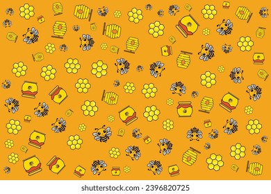 honey and bee vector background
