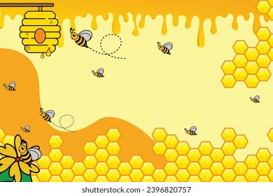 honey and bee vector background