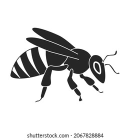 Honey bee vector black icon. Vector illustration animal of honeybee on white background. Isolated black illustration icon of honey bee.