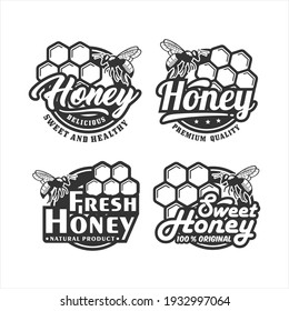 Honey Bee vector design logo collection