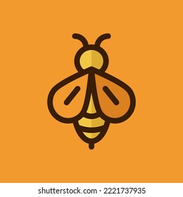 Honey bee vector icon. Creative geometric bee logo design. Linear bee icon. Vector illustration