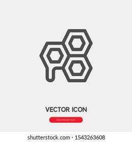 Honey and bee vector icon. Honey symbol. Linear style sign for mobile concept and web design. Honey and bee symbol illustration. Pixel vector graphics - Vector.
