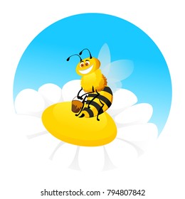 Honey Bee. Vector illustration