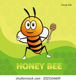 Honey Bee Vector, honey bee illustration cartoon