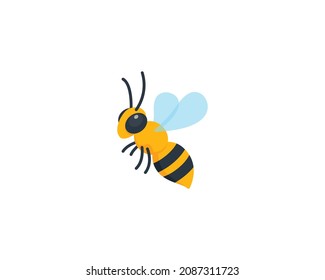 Honey bee vector isolated icon. Emoji illustration. Wasp vector emoticon