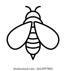 Honey Bee Vector Line Icon Design