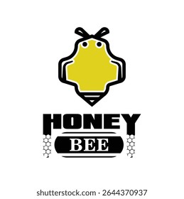 
honey bee vector logo design. Honey Bee Vector symbolic logo.